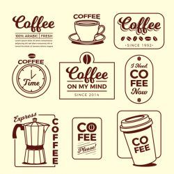 Coffee minimal logo element collection