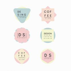 Minimal logo collection pastel design