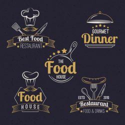 Restaurant retro logo pack