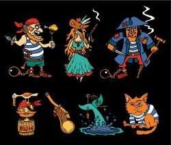 cartoon pirates vector