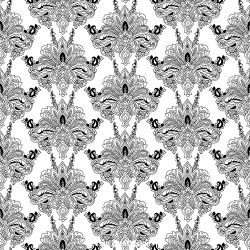 Black and white seamless floral pattern ornament vector