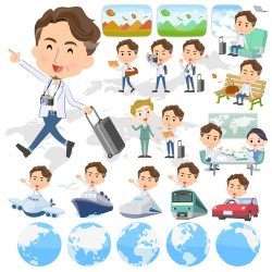 wild Middle aged man travel vector