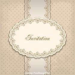 Vintage invitation lacy damask decoration 01