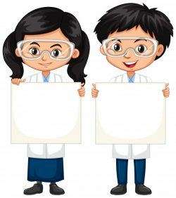 Boy and gril holding whiteboard