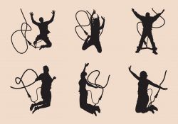Bungee Jumping Silhouette Set