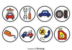 Car Repair Circle Icons