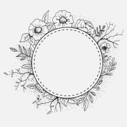 Circular frame with flower