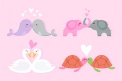 Cute valentine’s day animal couple