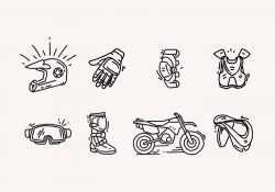 Hand Drawn Dirt Bike Icons
