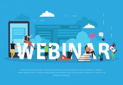 E-learning webinar flat landing page