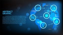 Hi-tech concept world map