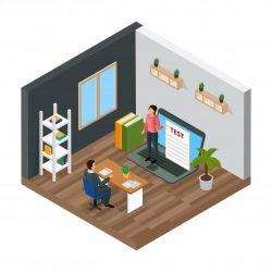 Online knowledge test isometric composition