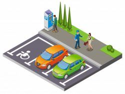 Parking isometric composition
