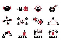 Set Of Working Together Icons