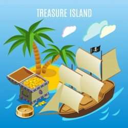 Treasure island isometric game