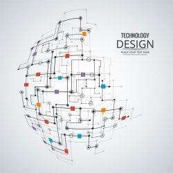 Abstract technology background design illustration