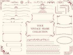 A set of assorted vintage frames