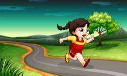 A young girl running