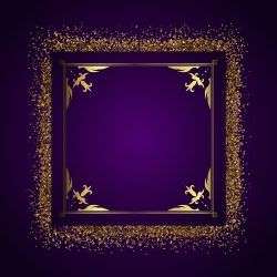 Decorative frame background with gold glitter