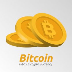Golden Bitcoin symbols background