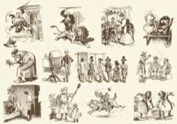 Sepia Vintage Cartoons
