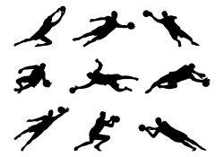 Set Of Goal Keeper Silhouettes