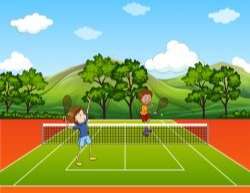 Tennis playing