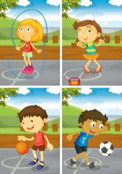 Kids in various sport activity