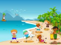 Children and beach