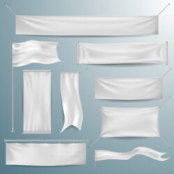 9 suspended white tarpaulin vector material