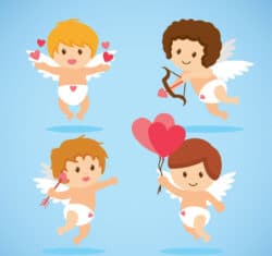 4 Cute Cupid Design Vectors