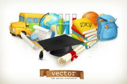 A variety of creative campus elements vector