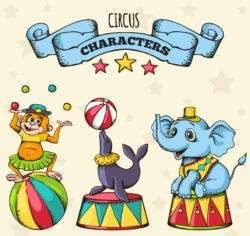 3 cartoon circus animal