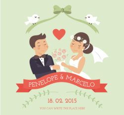 Cartoon Newcomer Wedding Invitation Poster