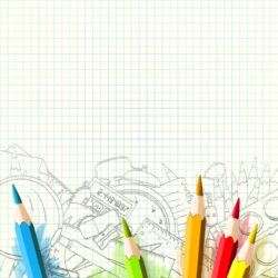 Color pencil and campus graffiti vector
