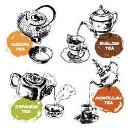 4-country afternoon tea hand-painted teapot