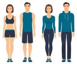 Couples in sportswear