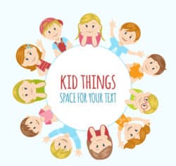 11 creative children decorative label vector material