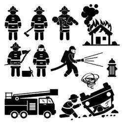10 creative firefighting element silhouette