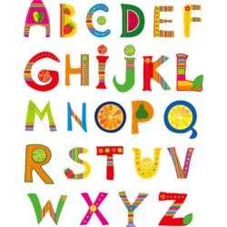 26 creative fruit alphabet vector