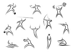 Different sportsman sketches