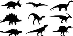 Dinosaurs Draw Vector Silhouette