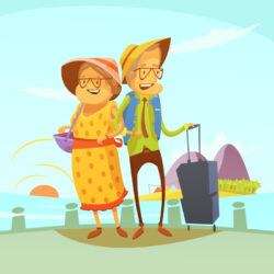 Elderly couples traveling