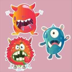 funny monsters set vector