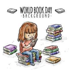 Girls studying on World Reading Day
