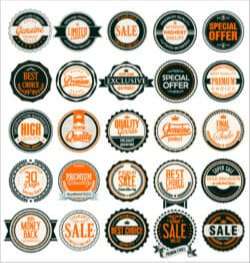 25 kinds of orange black promotional label