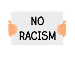 Motivational poster against racism and discrimination