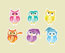 Owl Stickers Vector