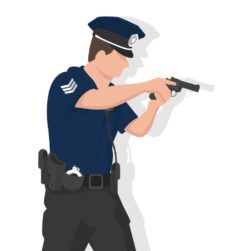 Police man in modern flat style vector