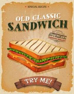 Retro sandwich poster